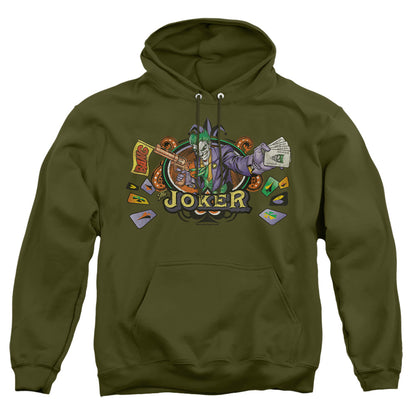 Batman King Of Crazy Mens Hoodie Military Green Officially Licensed