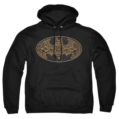 Batman Aztec Bat Logo Mens Hoodie Black Officially Licensed