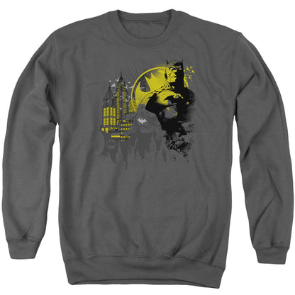 Batman The Dark City Mens Crewneck Sweatshirt Charcoal