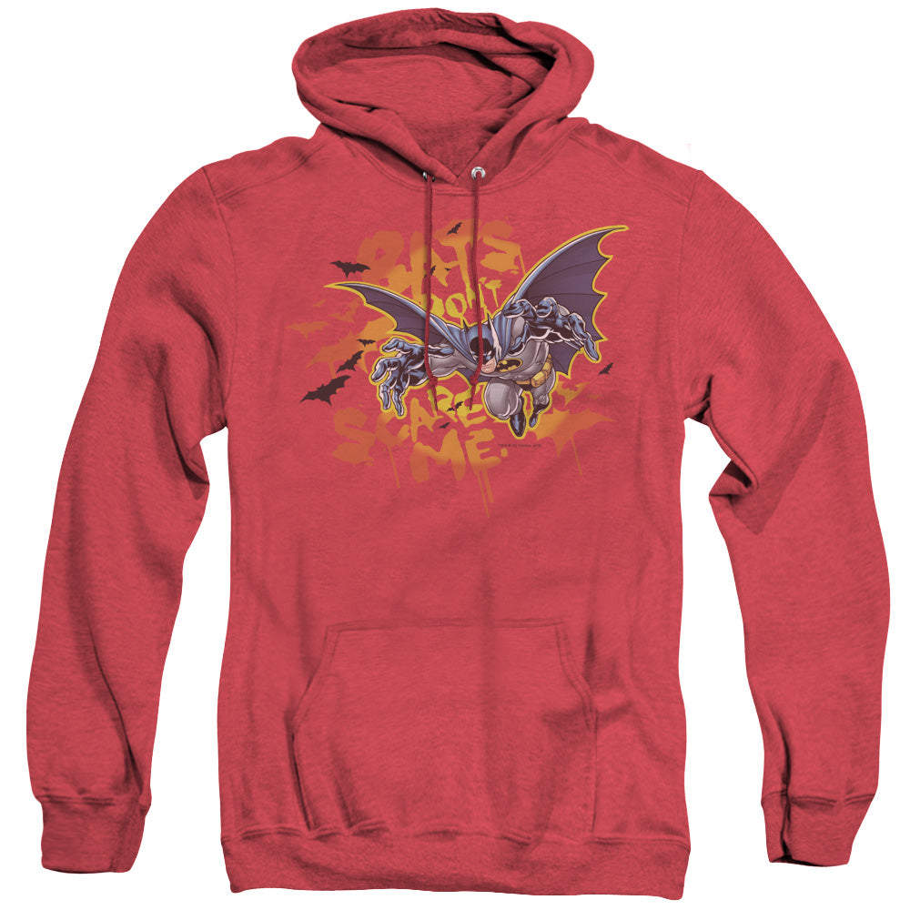 Batman Bats Dont Scare Me Heather Mens Hoodie Red Officially Licensed