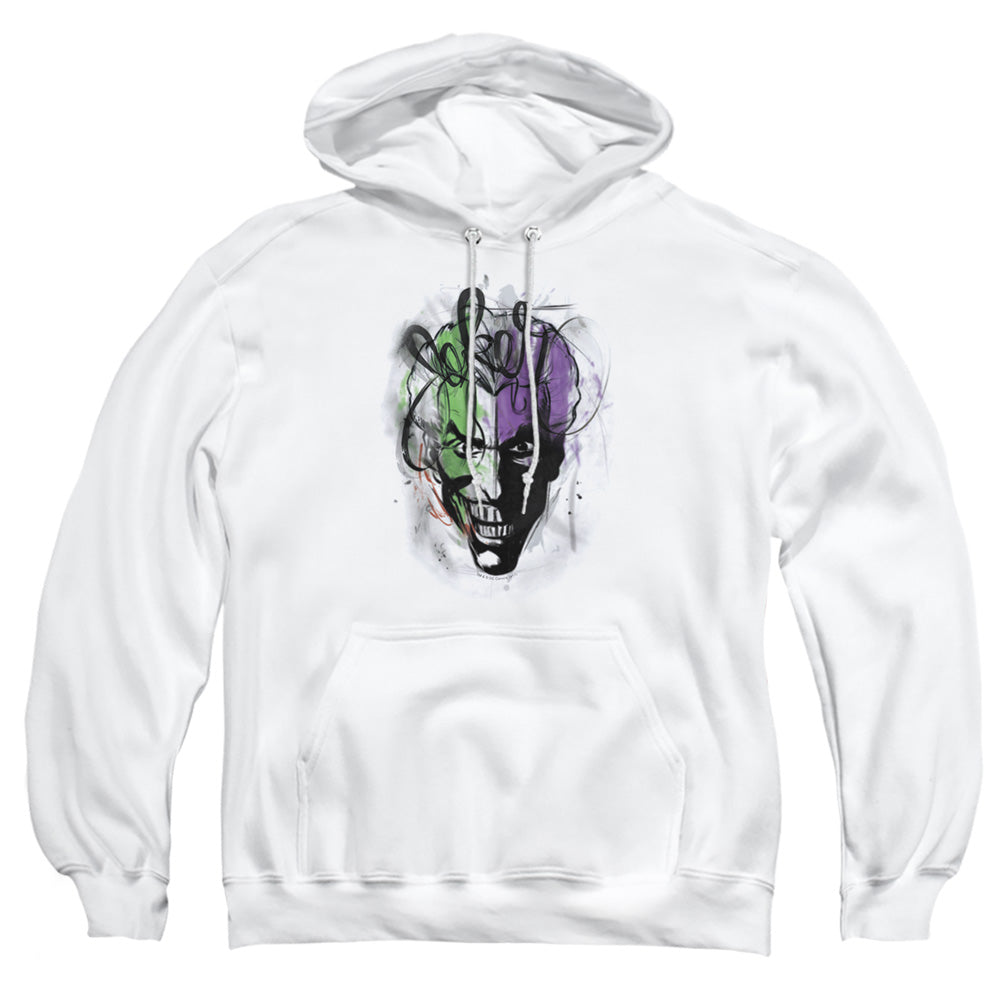 Batman Joker Airbrush Mens Hoodie White Officially Licensed