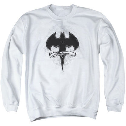 Batman Gothic Gotham Mens Crewneck Sweatshirt White