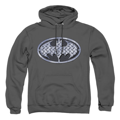 Batman Steel Mesh Shield Mens Hoodie Charcoal Officially Licensed