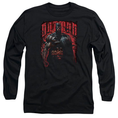Batman Red Knight Mens Long Sleeve Shirt Black Officially Licensed