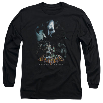 Batman Aa Five Against One Mens Long Sleeve Shirt Black Officially Licensed