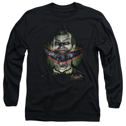 Batman Aa Crazy Lips Mens Long Sleeve Shirt Black Officially Licensed