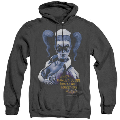 Batman Aa Arkham Harley Quinn Heather Mens Hoodie Black Officially Licensed