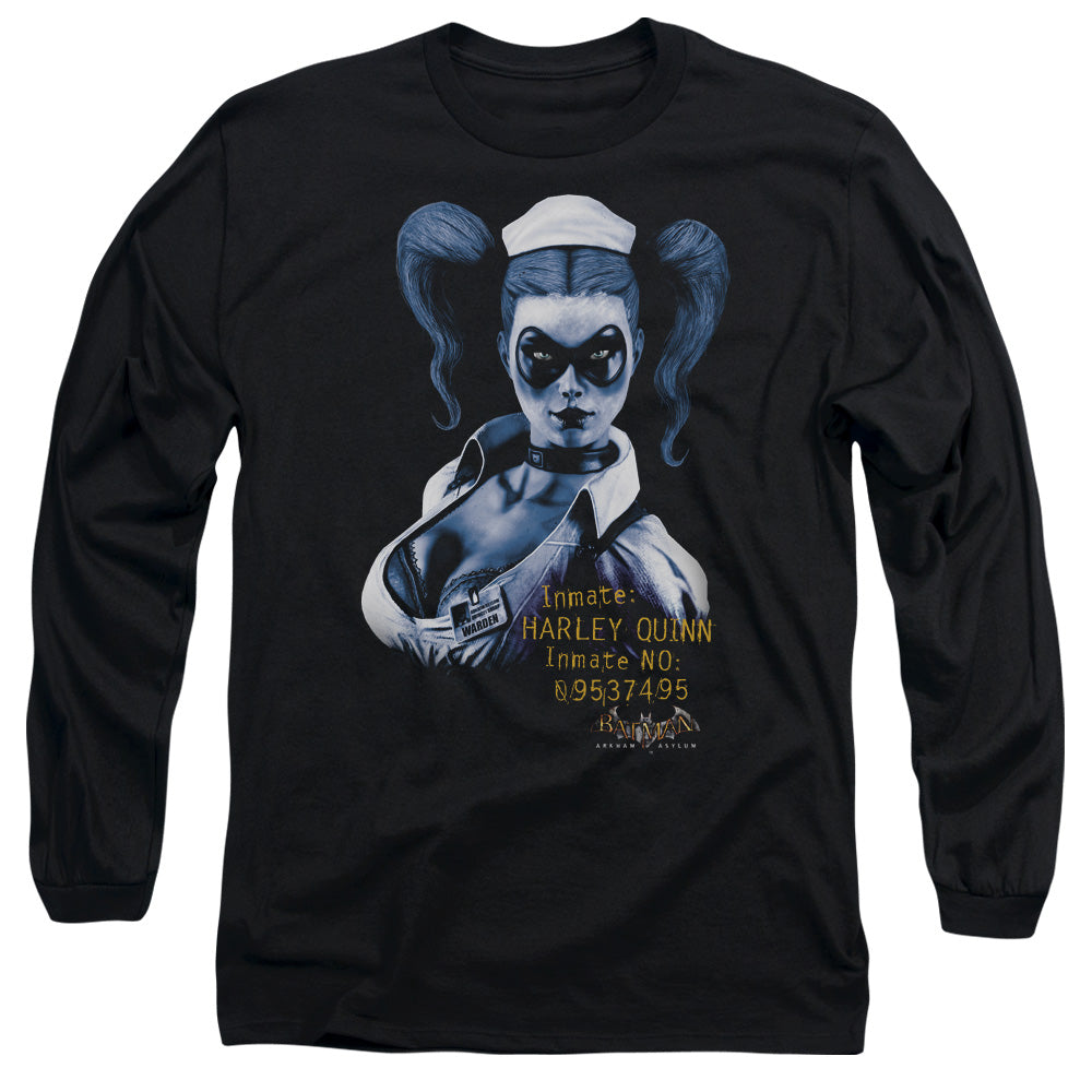 Batman Aa Arkham Harley Quinn Mens Long Sleeve Shirt Black Officially Licensed