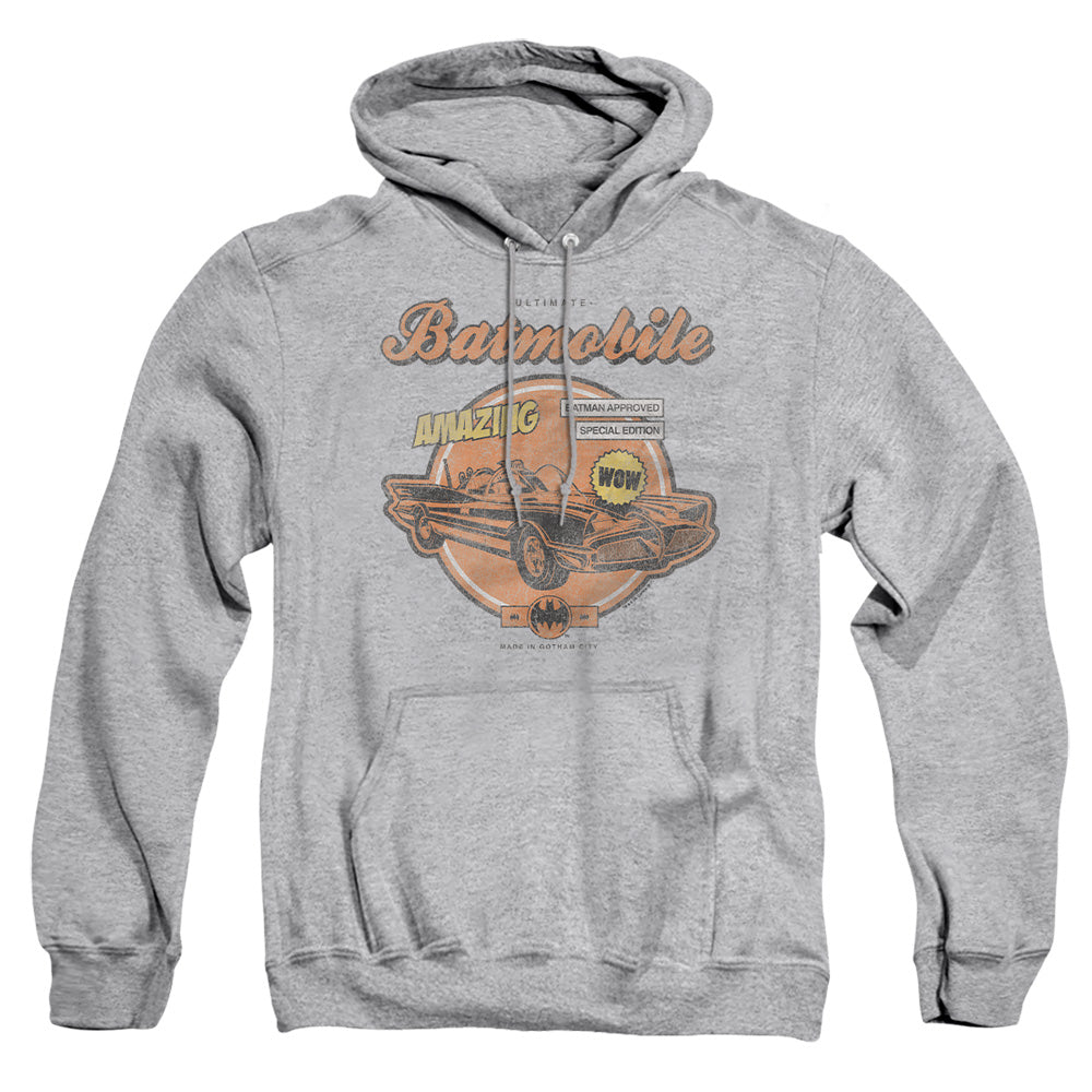 Batman Amazing Batmobile Mens Hoodie Athletic Heather Officially Licensed