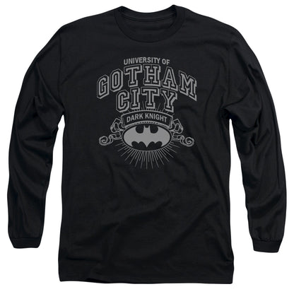 Batman University Of Gotham Mens Long Sleeve Shirt Black Officially Licensed