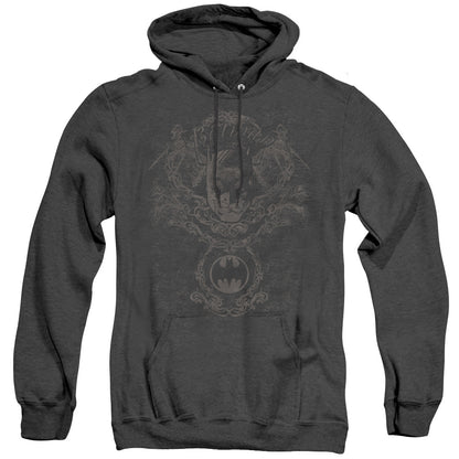 Batman Dark Knight Heraldry Heather Mens Hoodie Black Officially Licensed