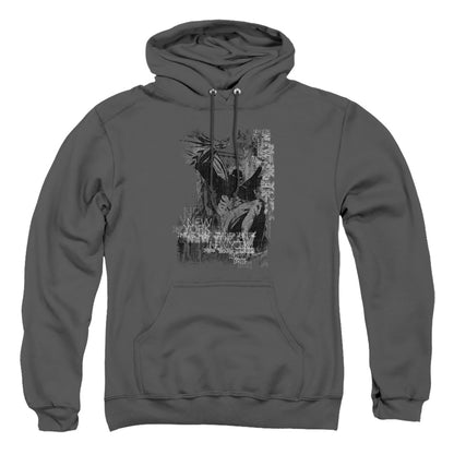 Batman The Knight Life Mens Hoodie Charcoal Officially Licensed