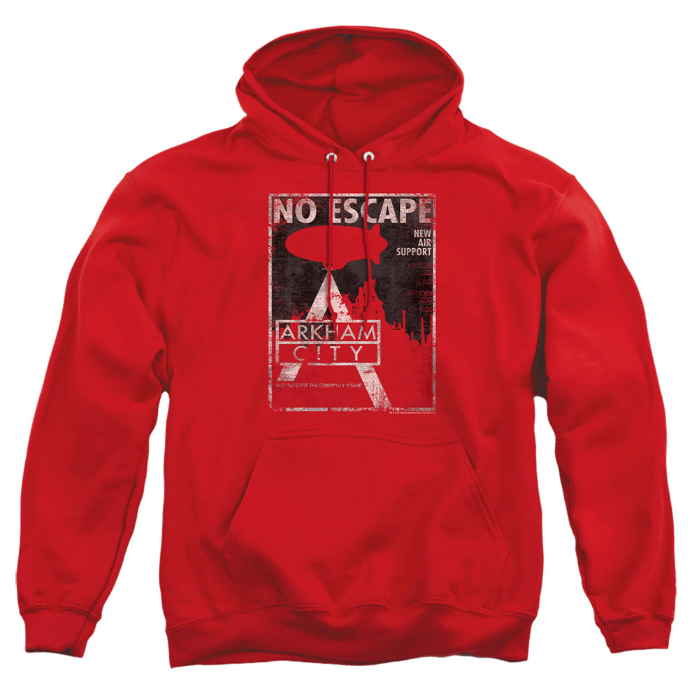 Arkham City No Escape Mens Hoodie Red Officially Licensed