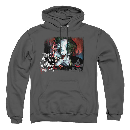 Arkham City Plenty Wrong Mens Hoodie Charcoal Officially Licensed