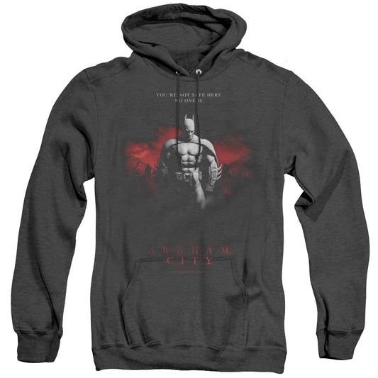 Arkham City Standing Strong Heather Mens Hoodie Black Officially Licensed