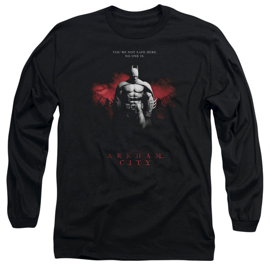 Arkham City Standing Strong Mens Long Sleeve Shirt Black Officially Licensed