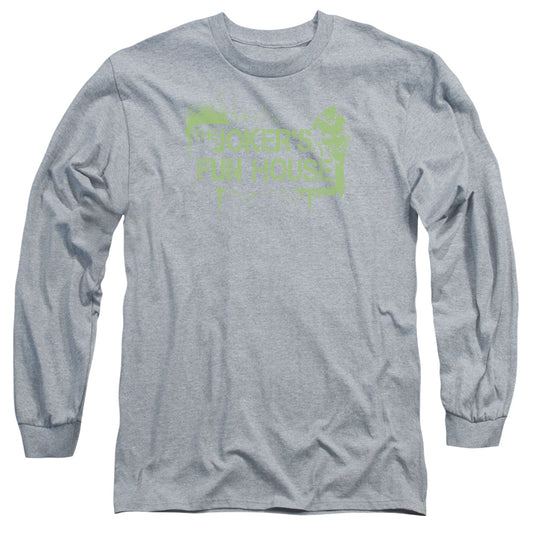Arkham City Jokers Fun House Mens Long Sleeve Shirt Athletic Heather Officially Licensed