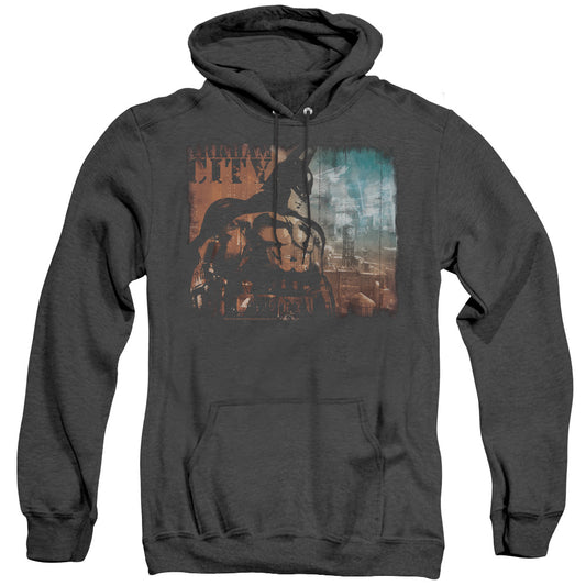 Arkham City City Knockout Heather Mens Hoodie Black Officially Licensed