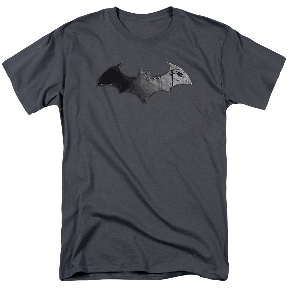 Arkham City Bat Logo Mens T Shirt Charcoal