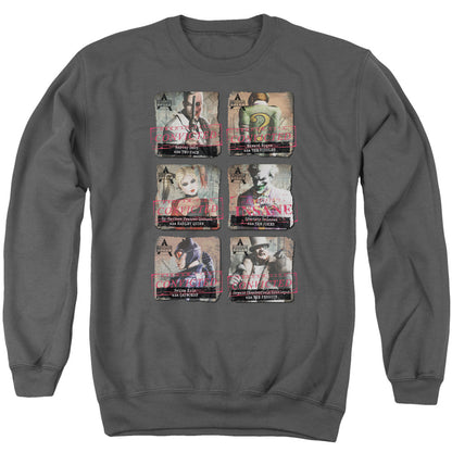 Arkham City Arkham Lineup Mens Crewneck Sweatshirt Charcoal