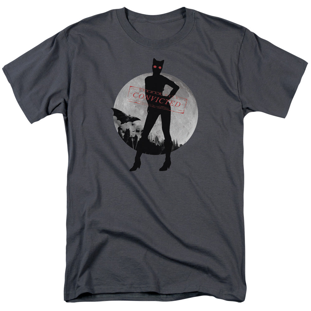 Arkham City Catwoman Convicted Mens T Shirt Charcoal