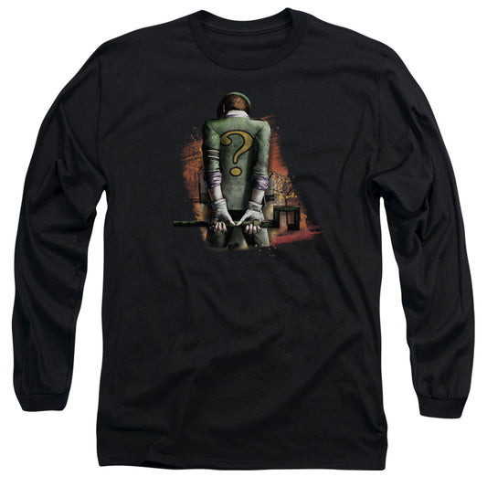 Arkham City Riddler Convicted Mens Long Sleeve Shirt Black Officially Licensed