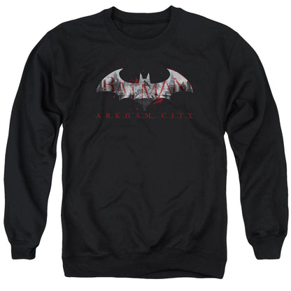Arkham City Bat Fill Mens Crewneck Sweatshirt Black