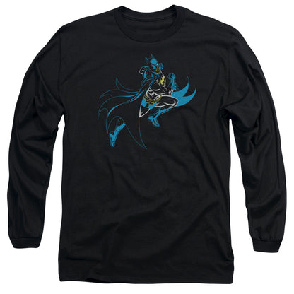 Batman Neon Batman Mens Long Sleeve Shirt Black Officially Licensed