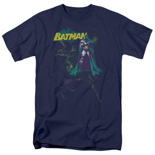 Batman Bat Spray Mens T Shirt Navy