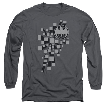 Batman Gotham 3D Mens Long Sleeve Shirt Charcoal Officially Licensed