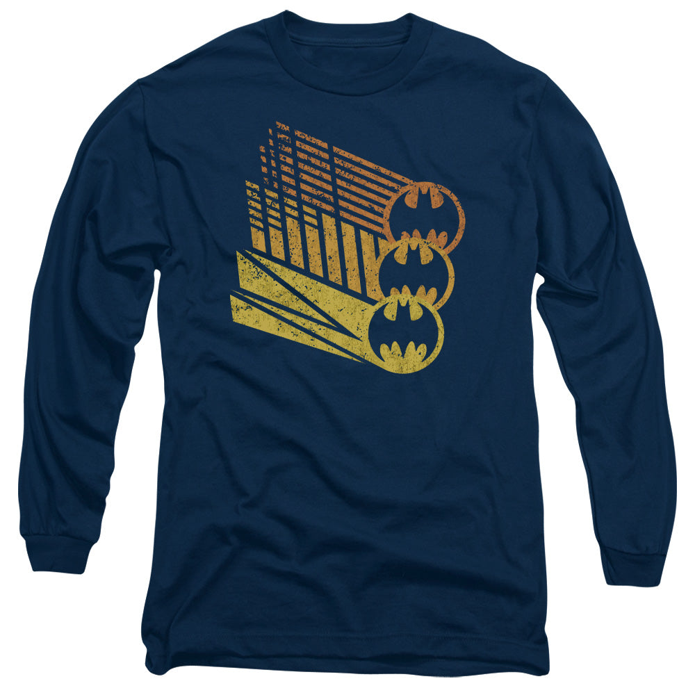 Batman Bat Signal Shapes Mens Long Sleeve Shirt Navy Officially Licensed