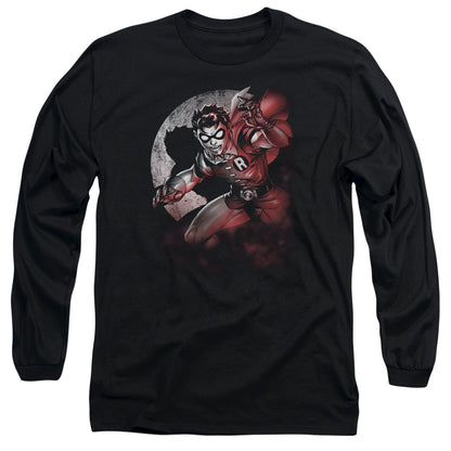 Batman Robin Spotlight Mens Long Sleeve Shirt Black Officially Licensed