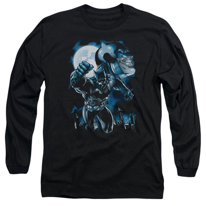 Batman Moonlight Bat Mens Long Sleeve Shirt Black Officially Licensed