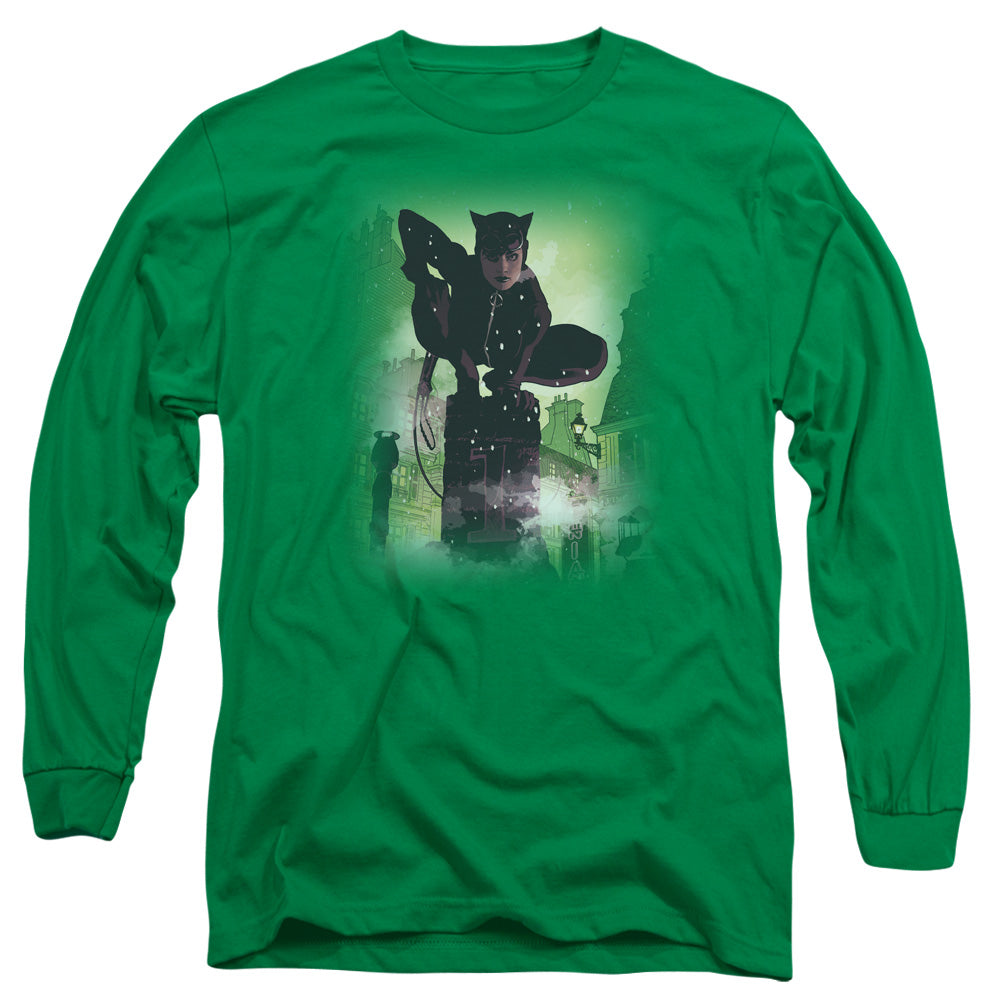 Batman Catwoman #63 Cover Mens Long Sleeve Shirt Kelly Green Officially Licensed