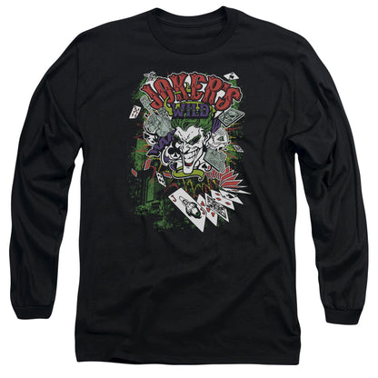 Batman Jokers Wild Mens Long Sleeve Shirt Black Officially Licensed