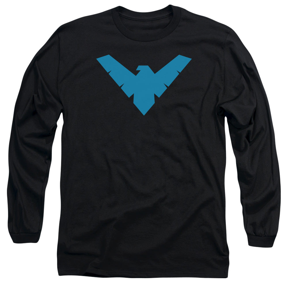 Batman Nightwing Symbol Mens Long Sleeve Shirt Black Officially Licensed