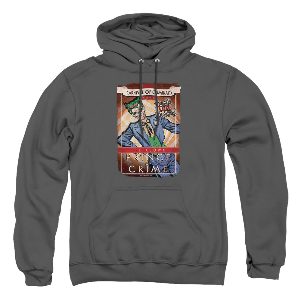 Batman Clown Prince Mens Hoodie Charcoal Officially Licensed
