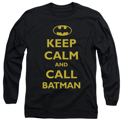 Batman Call Batman Mens Long Sleeve Shirt Black Officially Licensed