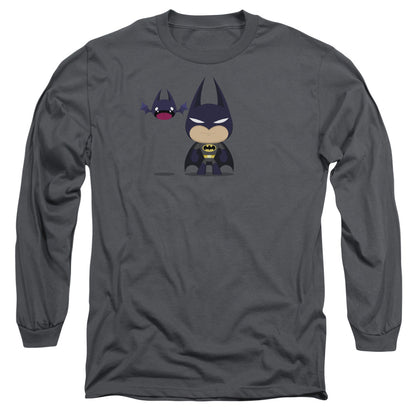 Batman Cute Batman Mens Long Sleeve Shirt Charcoal Officially Licensed