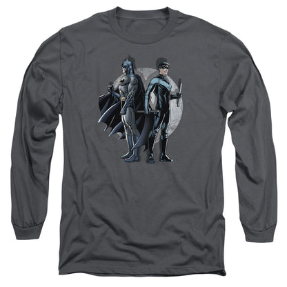 Batman Spotlight Mens Long Sleeve Shirt Charcoal Officially Licensed