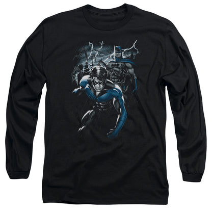 Batman Dynamic Duo Mens Long Sleeve Shirt Black Officially Licensed