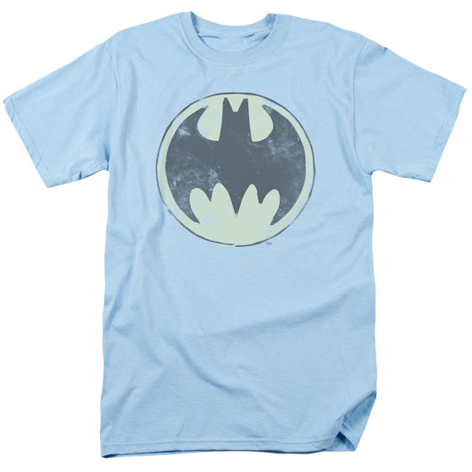 Batman Old Time Logo Mens T Shirt Light Blue