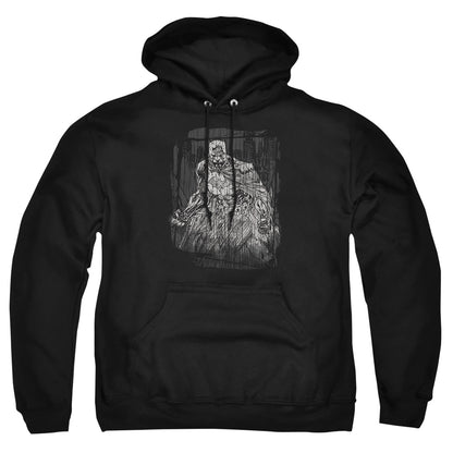 Batman Pencilled Rain Mens Hoodie Black Officially Licensed