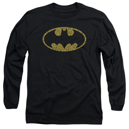 Batman Word Logo Mens Long Sleeve Shirt Black Officially Licensed