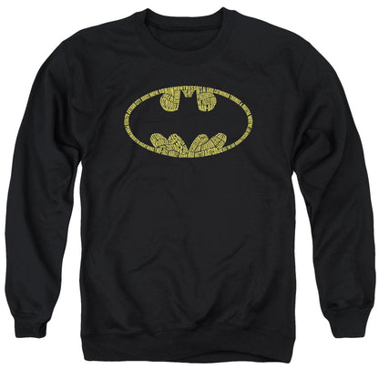 Batman Word Logo Mens Crewneck Sweatshirt Black