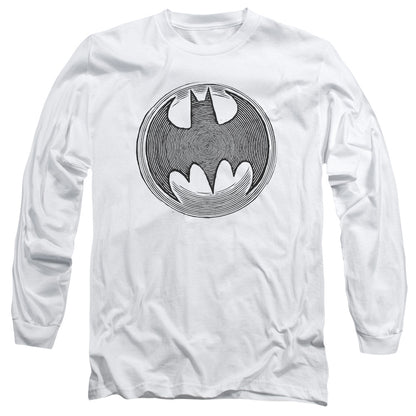 Batman Knight Knockout Mens Long Sleeve Shirt White Officially Licensed