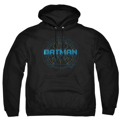 Batman Bat Tech Logo Mens Hoodie Black Officially Licensed