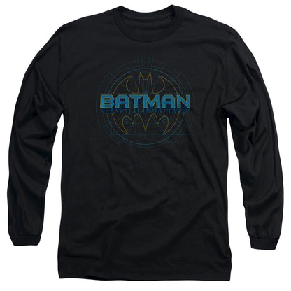 Batman Bat Tech Logo Mens Long Sleeve Shirt Black Officially Licensed