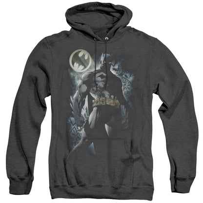 Batman The Knight Heather Mens Hoodie Black Officially Licensed