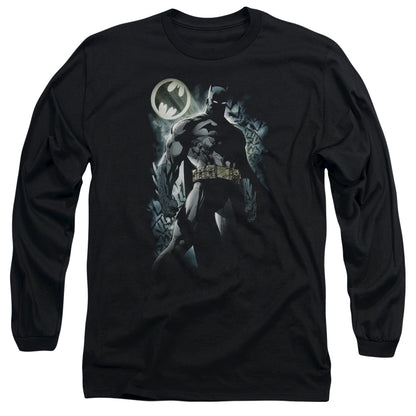 Batman The Knight Mens Long Sleeve Shirt Black Officially Licensed